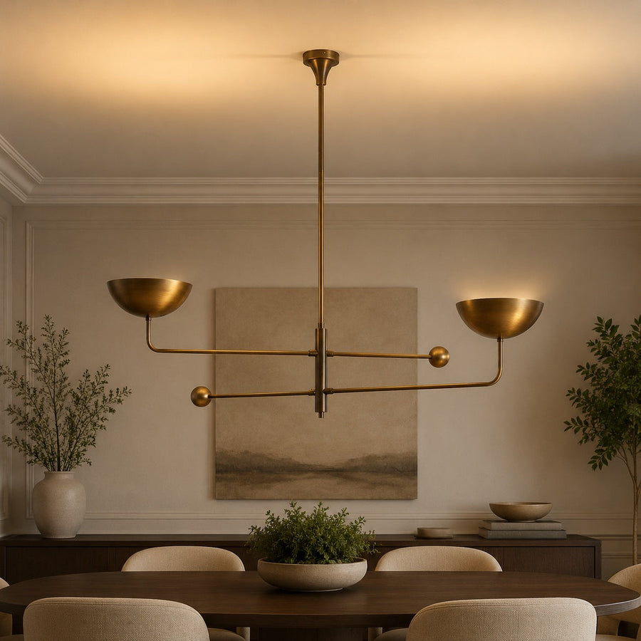 Nautical Antique Brass Chandelier with E27 Sockets for Dining Room & Entry