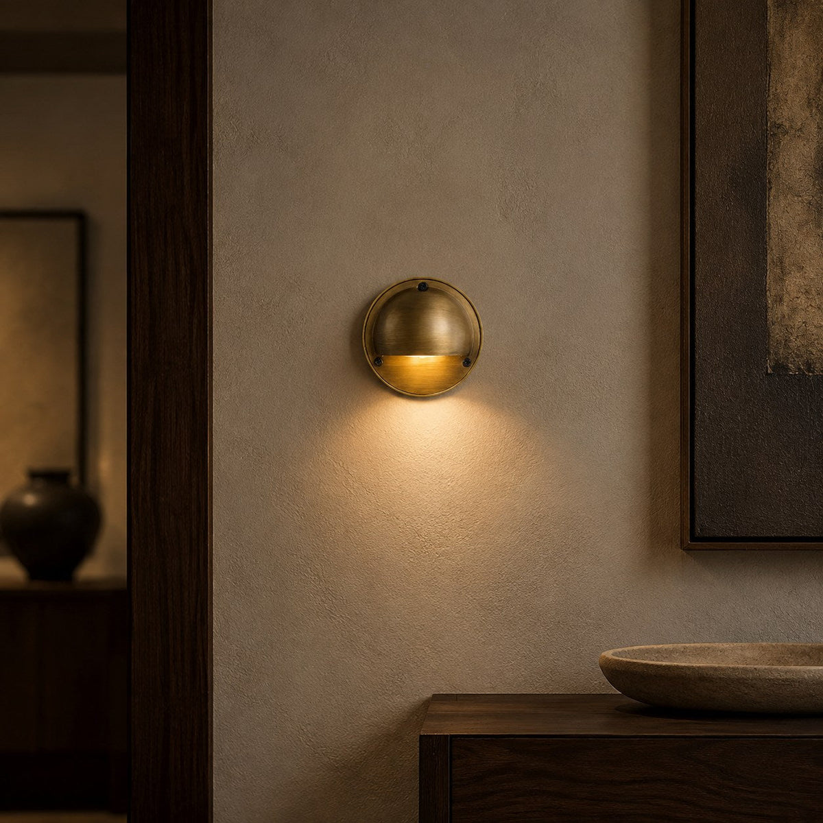 Compact 10 cm Adjustable Metal LED Wall Lamp in Brass Copper Black or Silver