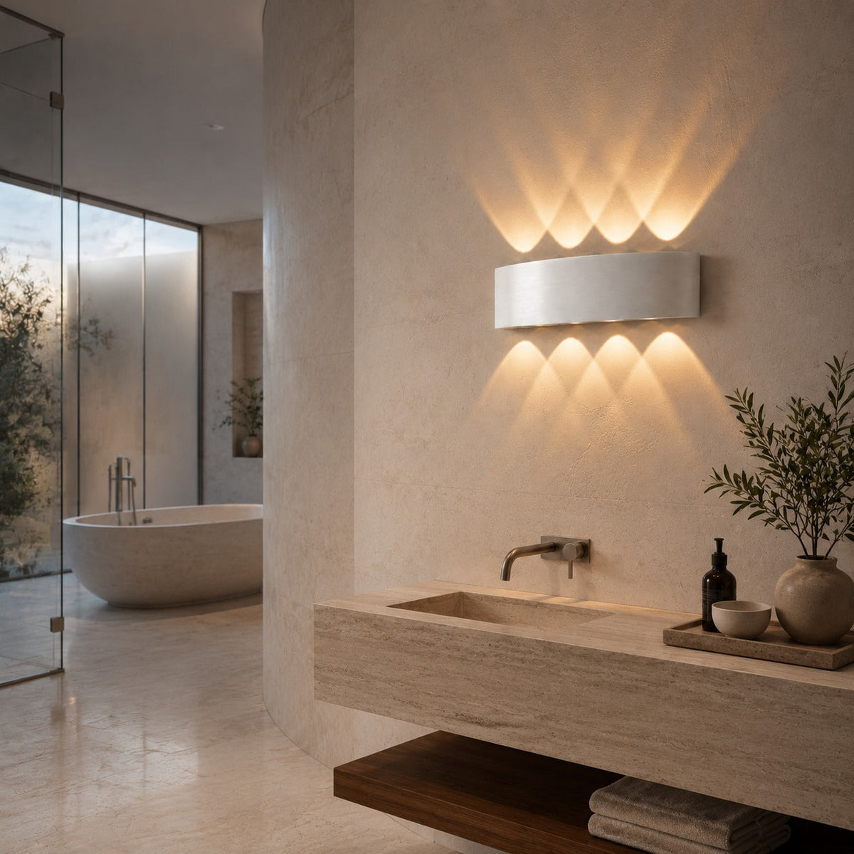 Slim Aluminium Up & Down LED Wall Light Waterproof Indoor Outdoor Sconce