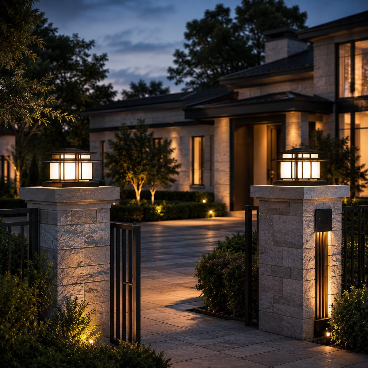 Sandblasted Metal Frosted Acrylic Pillar Light E27 Solar 12V 24V or Mains IP65