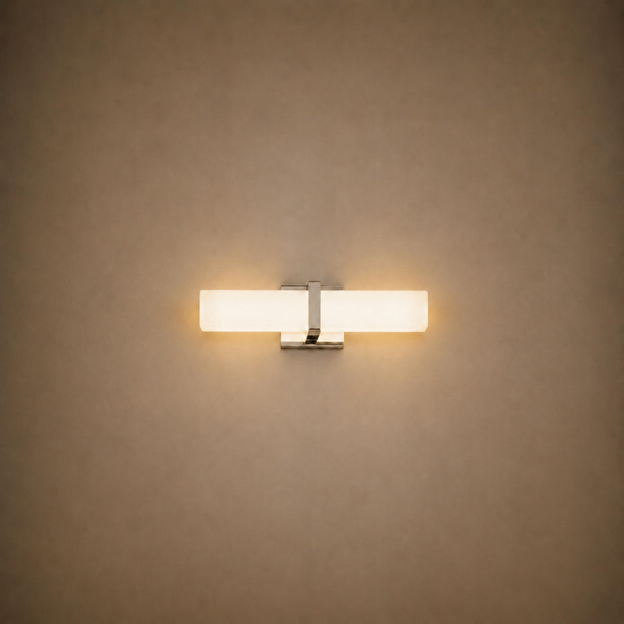 Stainless Steel Glass Panel LED Wall Light Glare-Free Bathroom Hallway