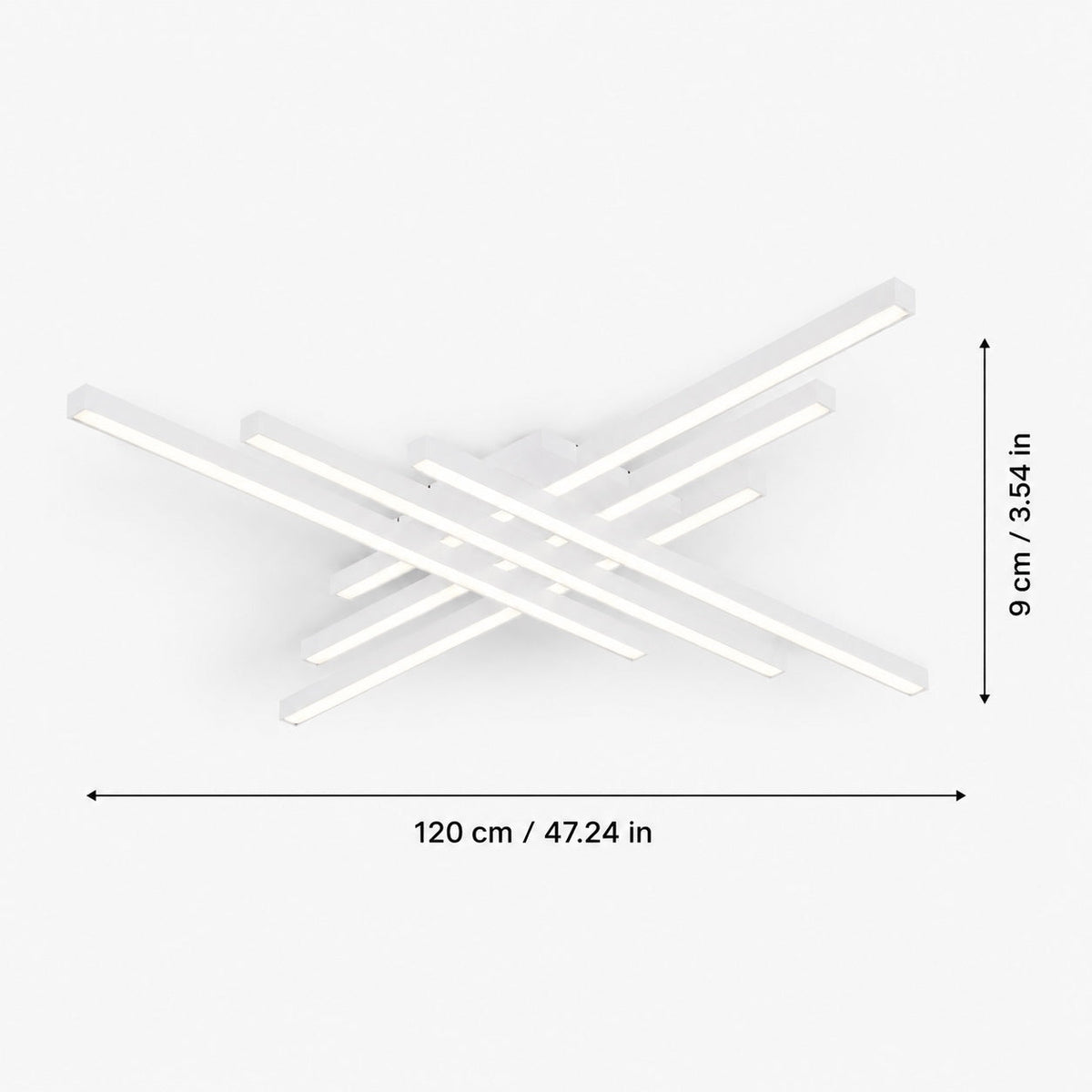 Long Strip Linear LED Ceiling Light Black or White Stepless Dimming 61 to 120 cm