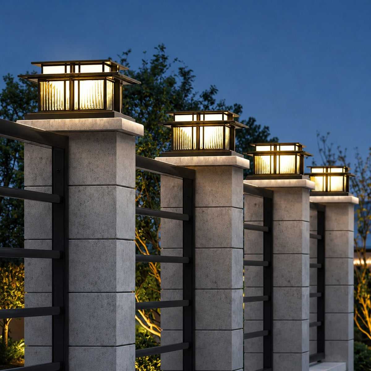 Sandblasted Metal Frosted Acrylic Pillar Light E27 Solar 12V 24V or Mains IP65