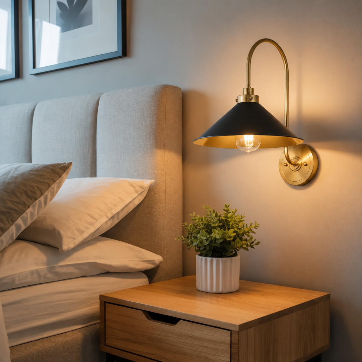 Adjustable Metal LED Wall Light 40 cm Brass & Black Brass & White or All Black