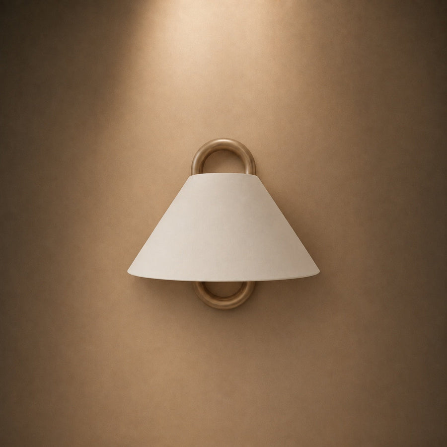Beech Wood & Fabric Shade Plug-In Wall Light LED Bedside Wall Lamp