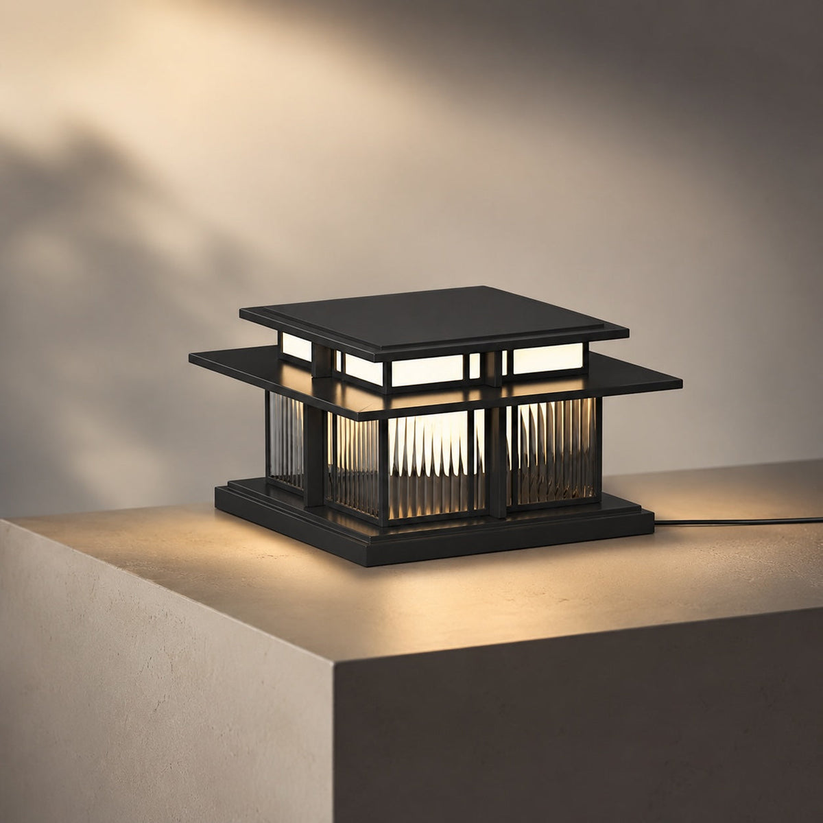 Sandblasted Metal Frosted Acrylic Pillar Light E27 Solar 12V 24V or Mains IP65