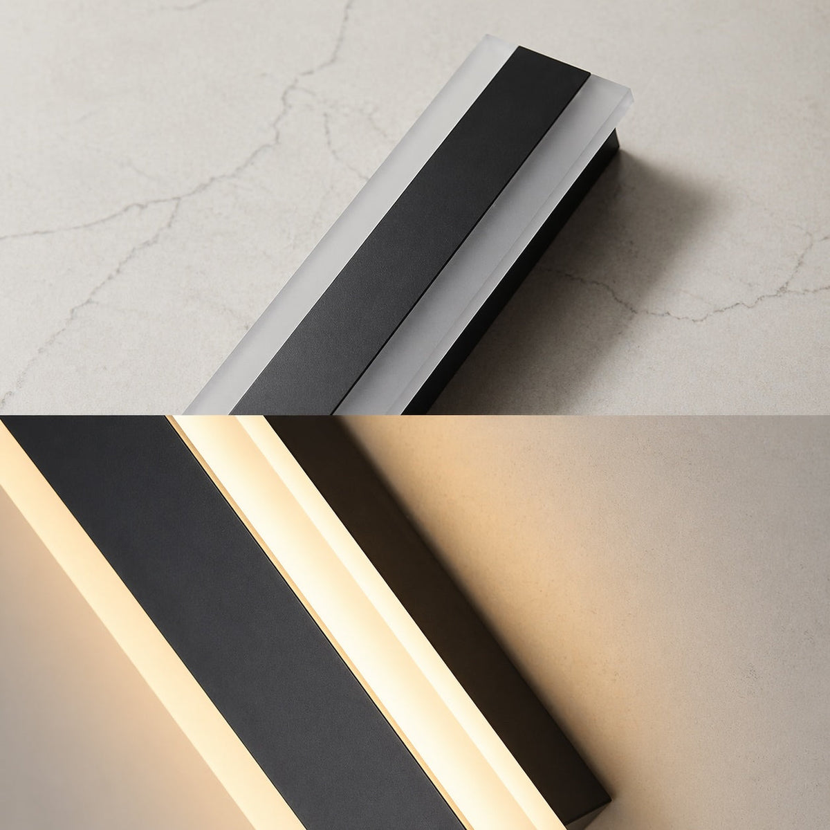 Black Vertical COB LED Strip Outdoor Wall Light IP65 Remote Dimmable