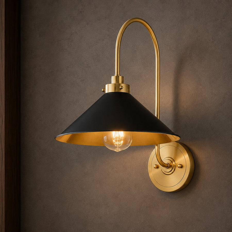 Adjustable Metal LED Wall Light 40 cm Brass & Black Brass & White or All Black