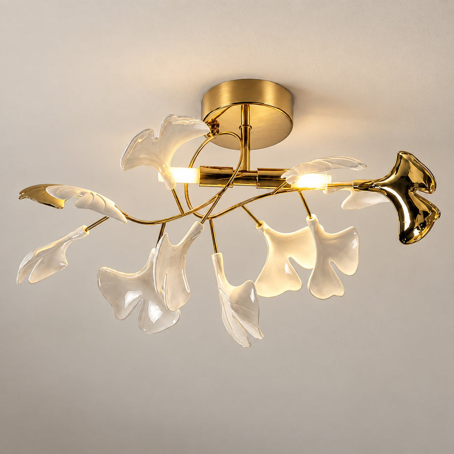 Leaf Petal Metal LED Flush Mount Ceiling Light Dimmable Warm White 36 to 62 cm