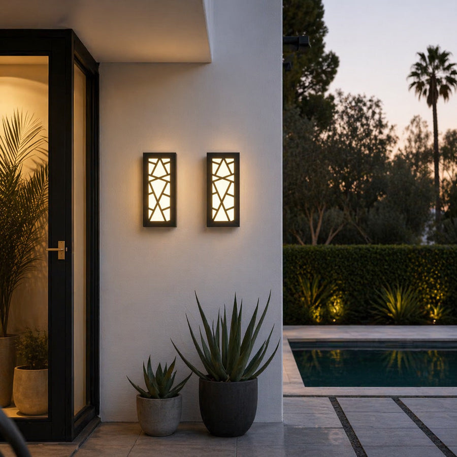 Matte Black Long Linear LED Outdoor Wall Light Warm White IP65 up to 240 cm