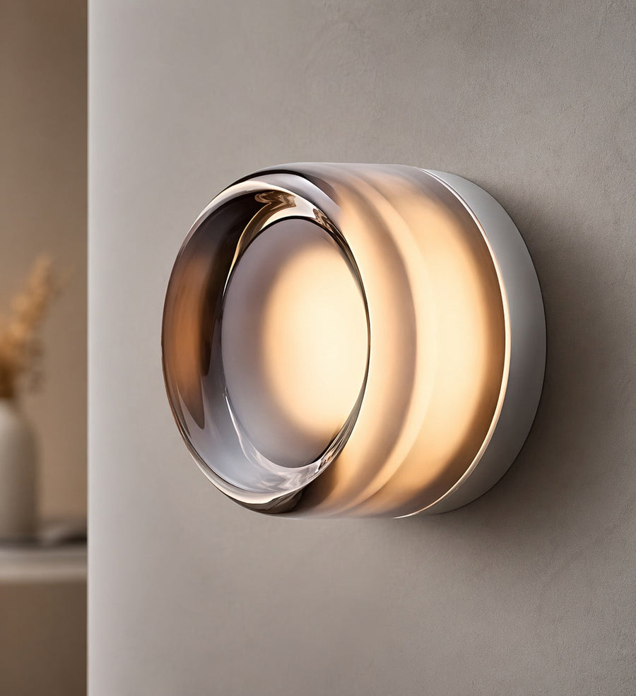 Dimple Glass Dusk to Dawn Sensor Night Light Wall Sconce 3000K LED