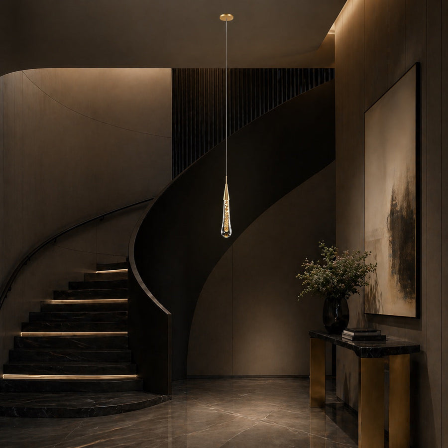 Long Crystal Pendant Cluster Chandelier 1 to 48 Heads Gold LED for Staircase