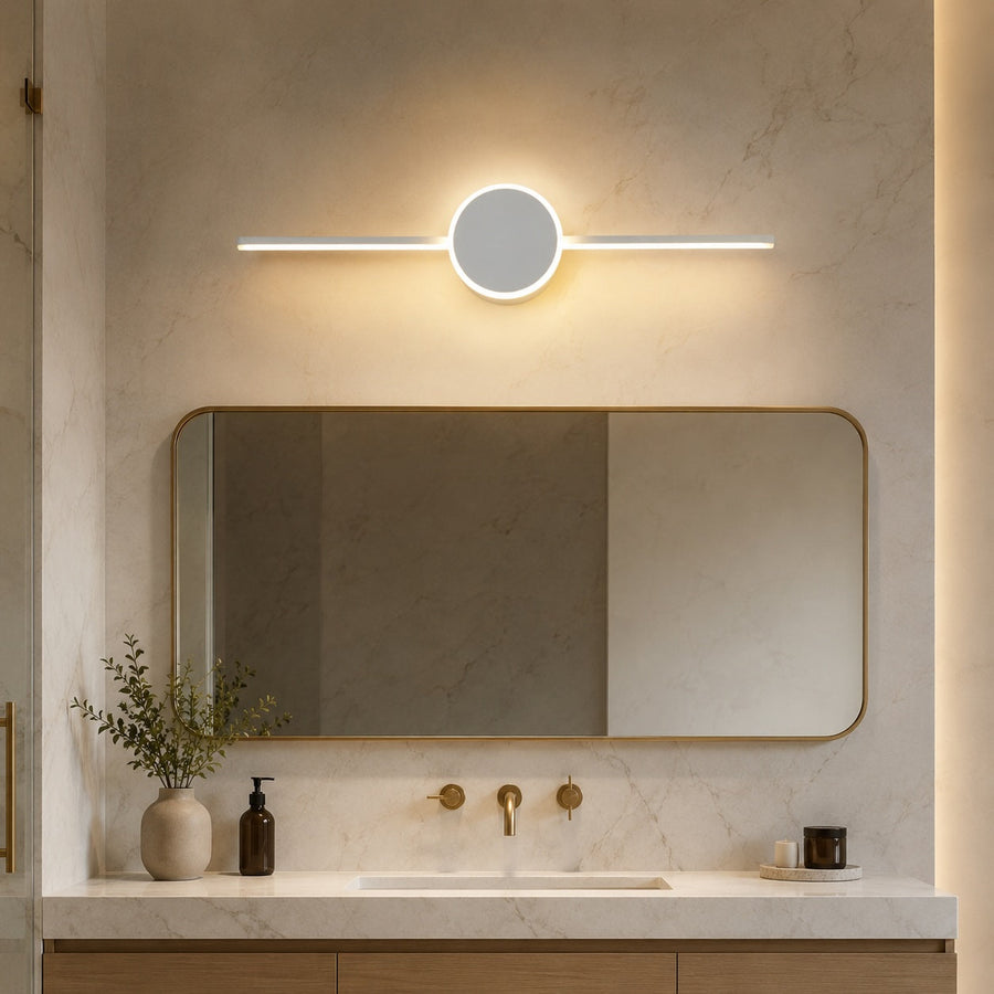 Slim Aluminium LED Vanity Sconce 900 to 1700 Lumens Tri-Colour Black or White