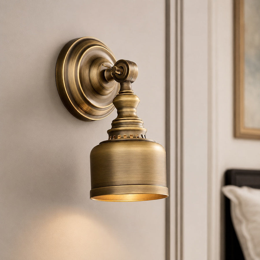 Solid Antique Brass Tube Wall Sconce E14 Hardwired Kitchen & Dining Wall Light