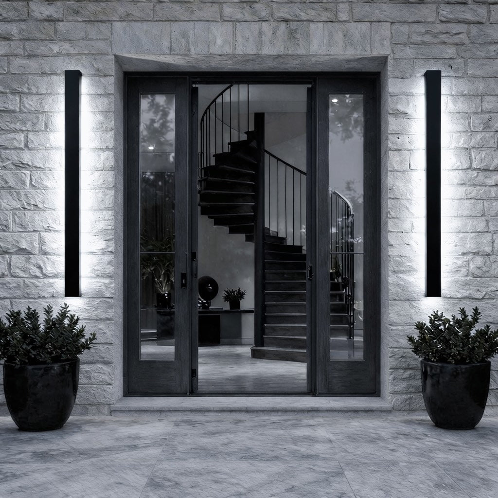 Extra-Long Linear LED Outdoor Wall Light Matte Black IP65 61 to 240 cm