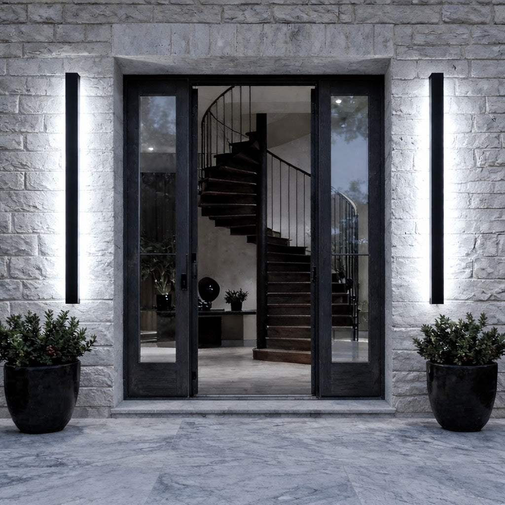 Extra-Long Linear LED Outdoor Wall Light Matte Black IP65 61 to 240 cm