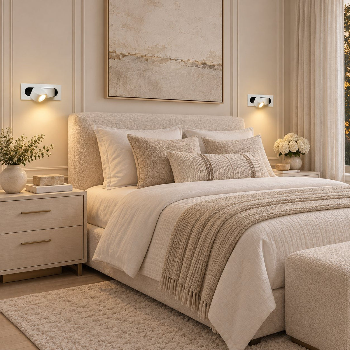 Aluminium LED Bedside Reading Wall Light Adjustable Triac Dimmable Six Finishes
