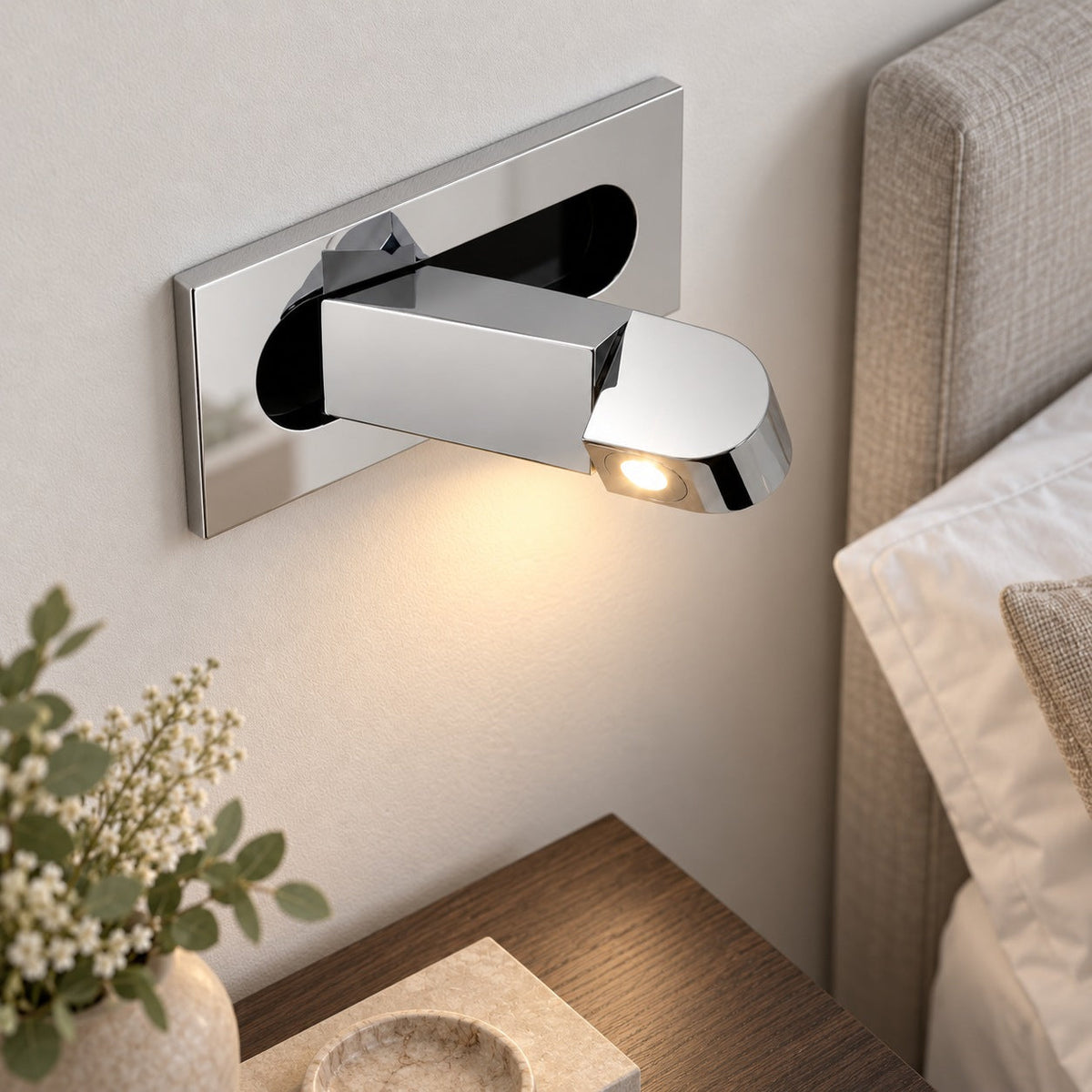 Aluminium LED Bedside Reading Wall Light Adjustable Triac Dimmable Six Finishes
