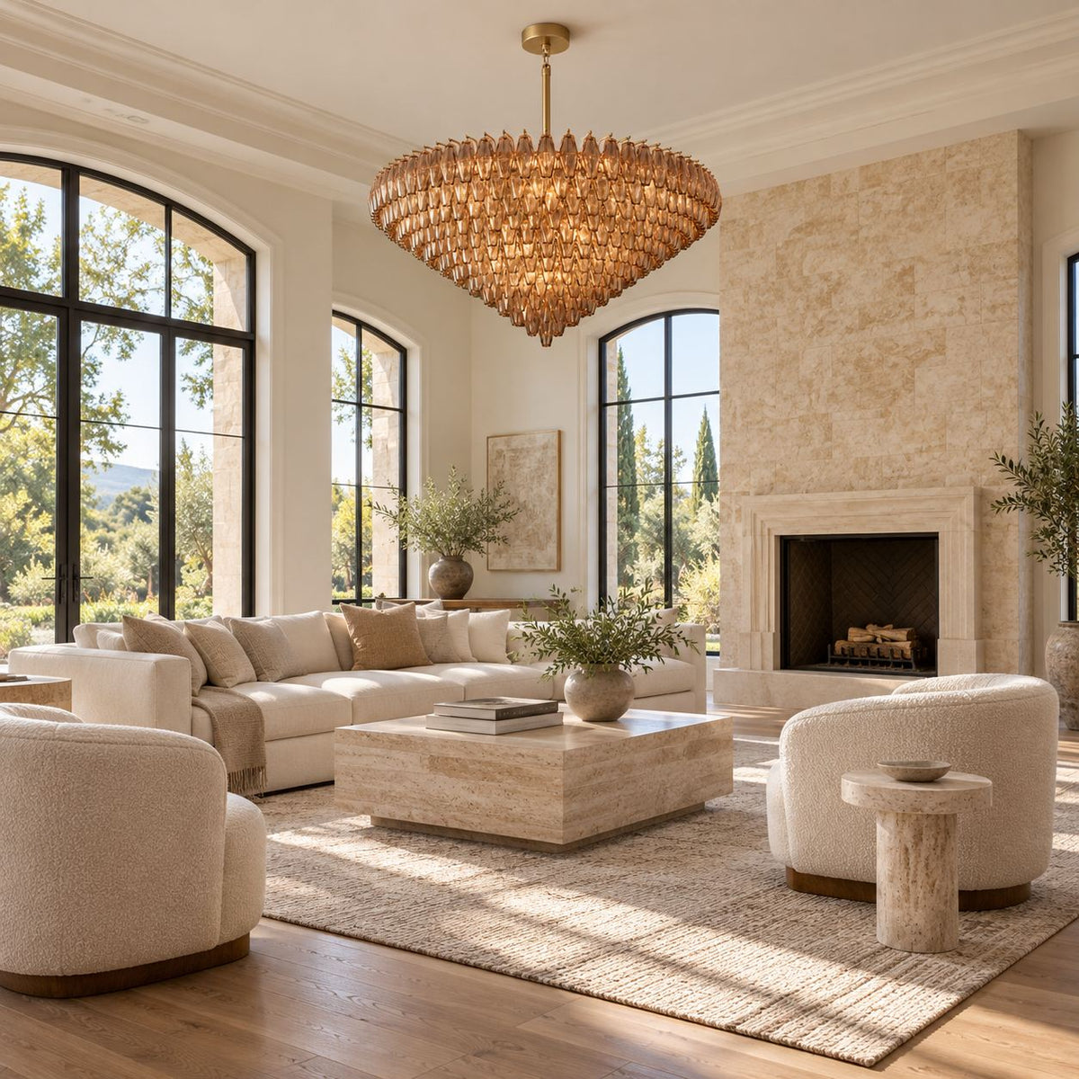 Inverted Dome Glass Prism Chandelier 8 to 13 Tier in Brass Black or Nickel