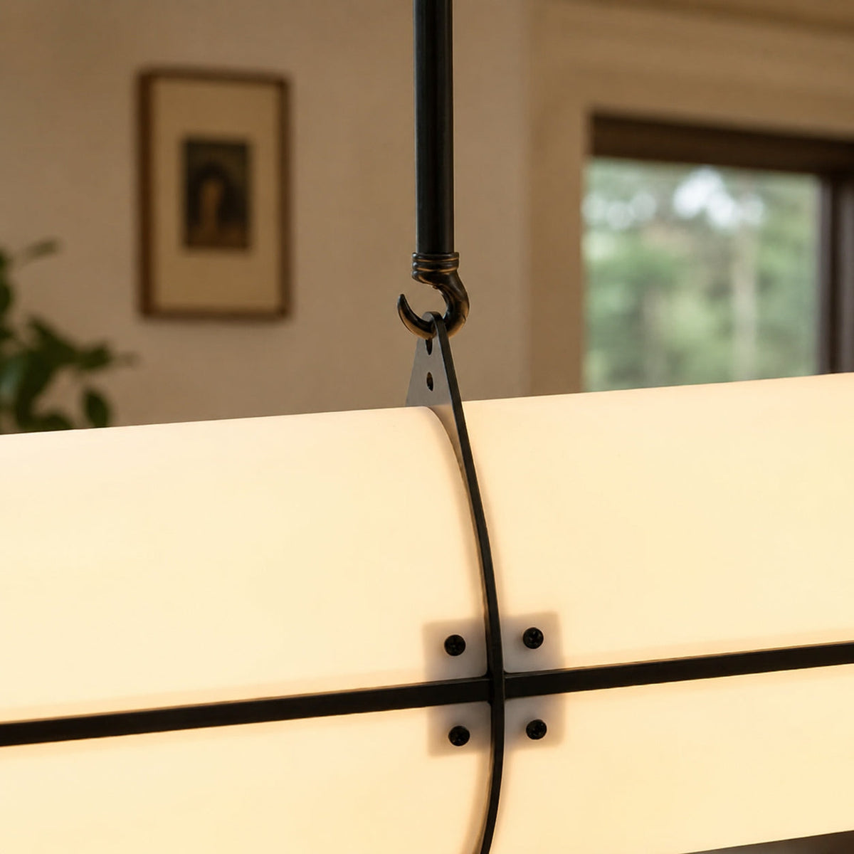 Slim Cylinder Linear LED Pendant Light Gold or Black 100 to 150 cm Dimmable