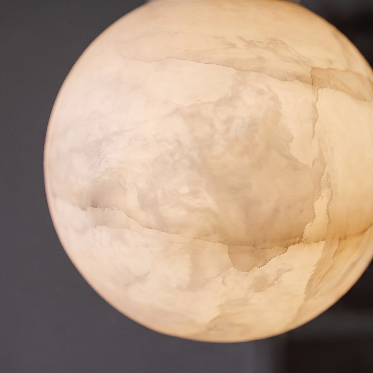 Alabaster Globe Mini Pendant Light Black or Brass Integrated LED for Bedside