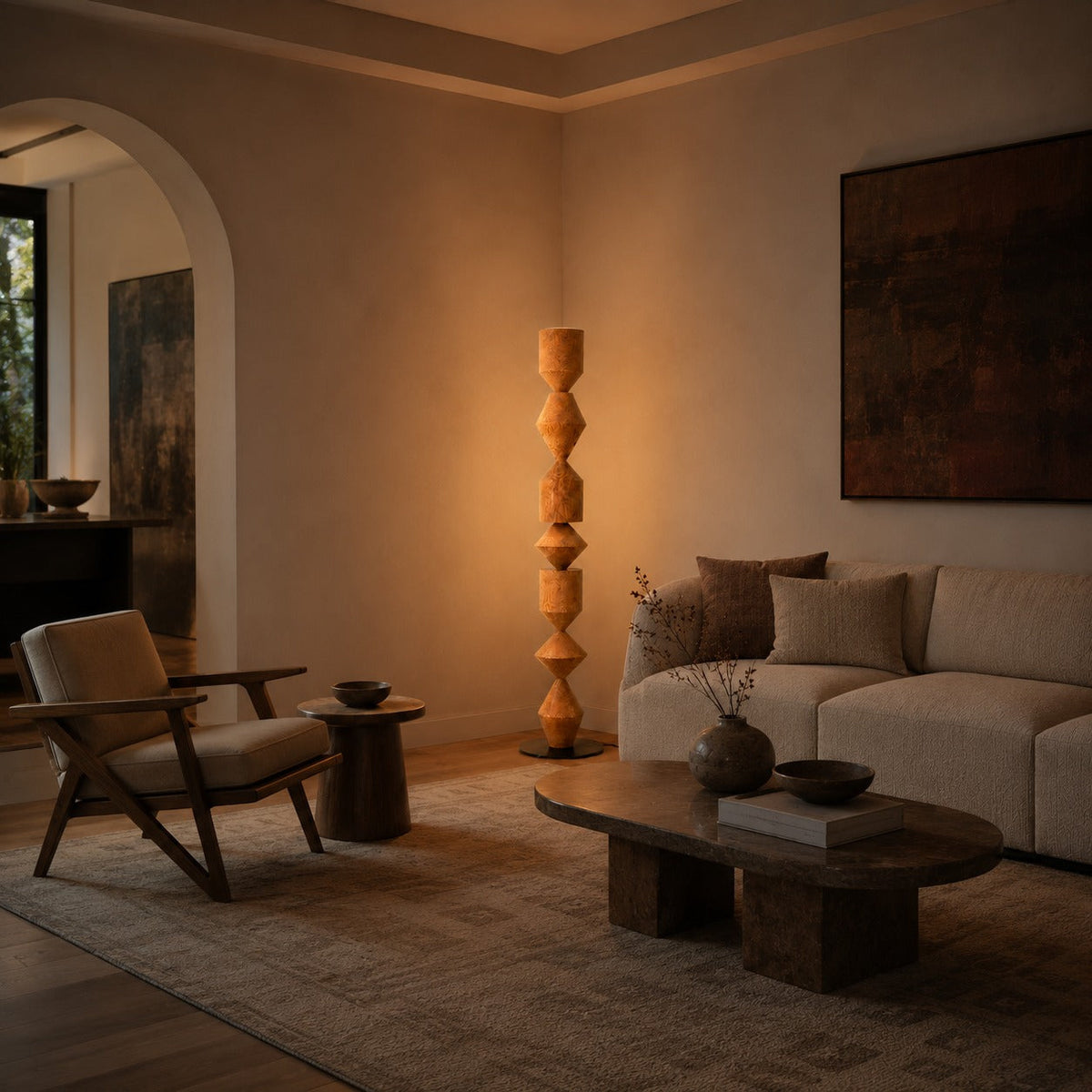 Indirect Uplight Iron Floor Lamp with E27 Socket in White or Wood Finish