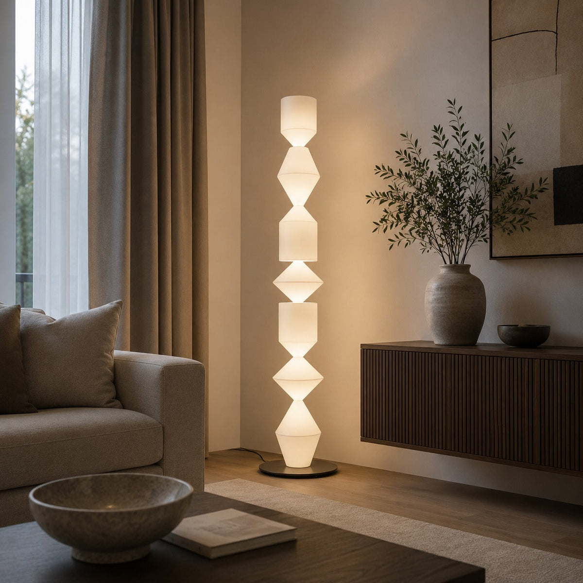 Indirect Uplight Iron Floor Lamp with E27 Socket in White or Wood Finish