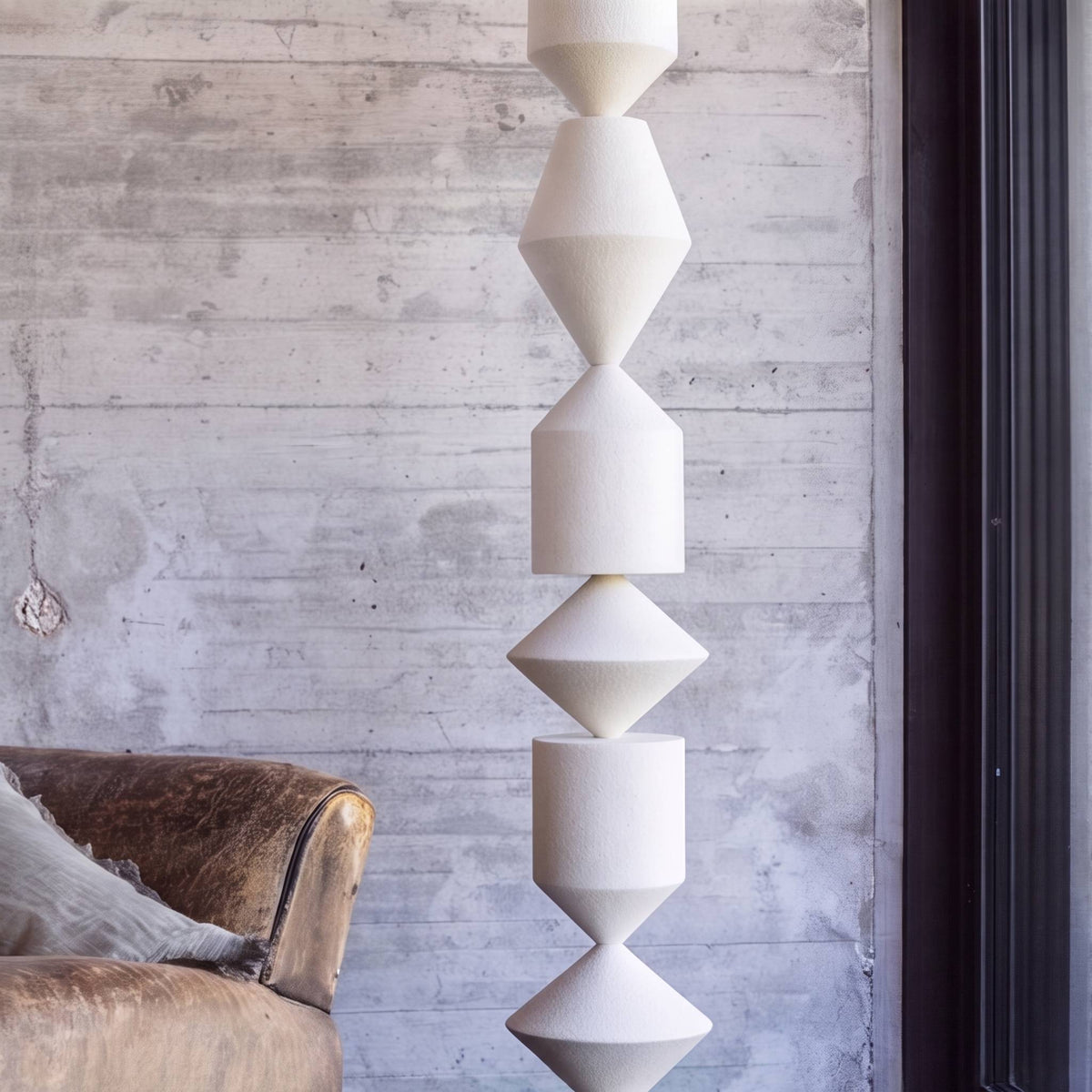 Indirect Uplight Iron Floor Lamp with E27 Socket in White or Wood Finish