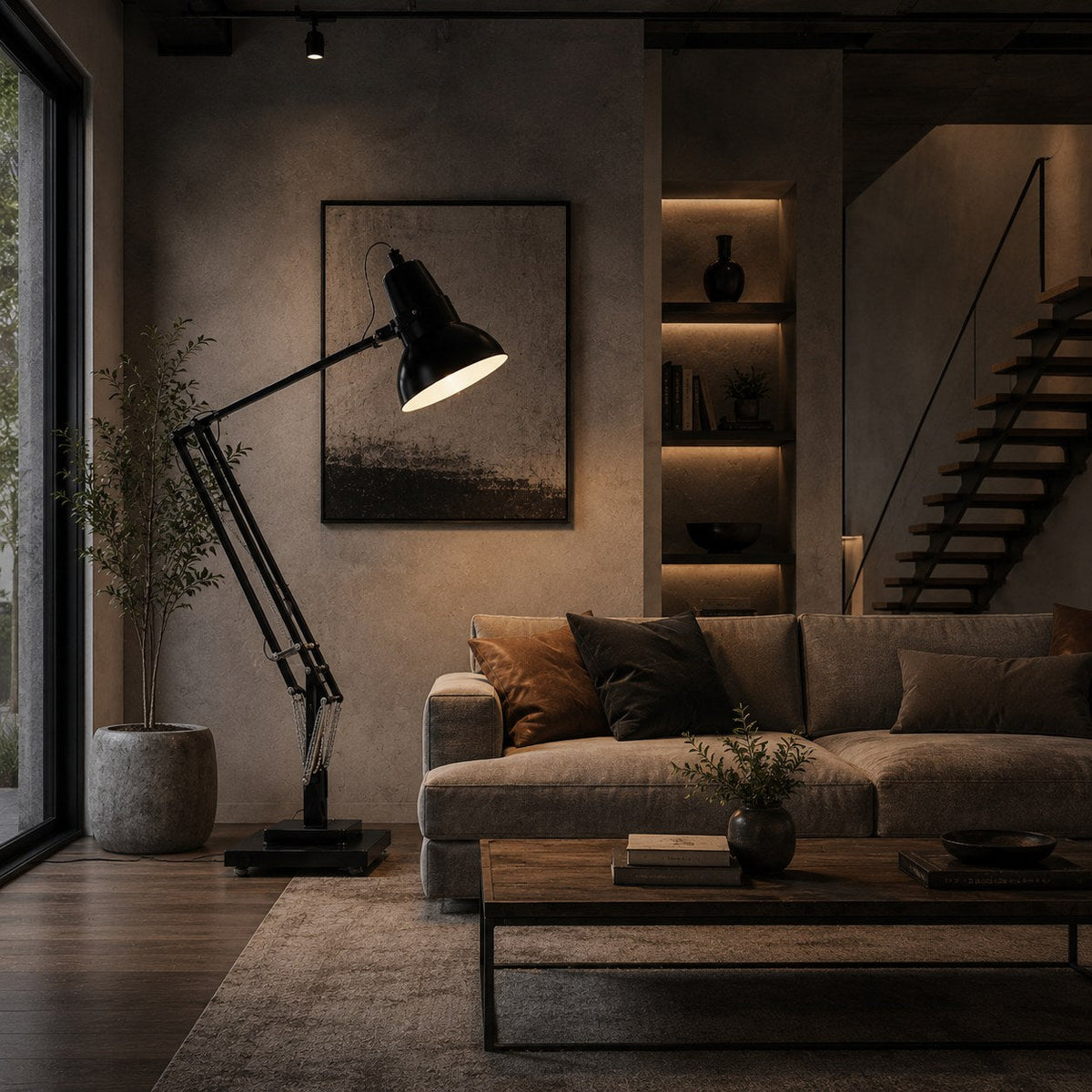 Oversized Giant Metal Floor Lamp 250 cm Statement Light for Living Room