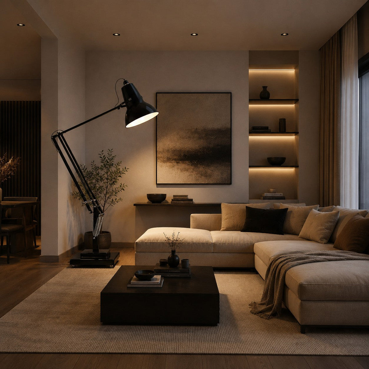 Oversized Giant Metal Floor Lamp 250 cm Statement Light for Living Room