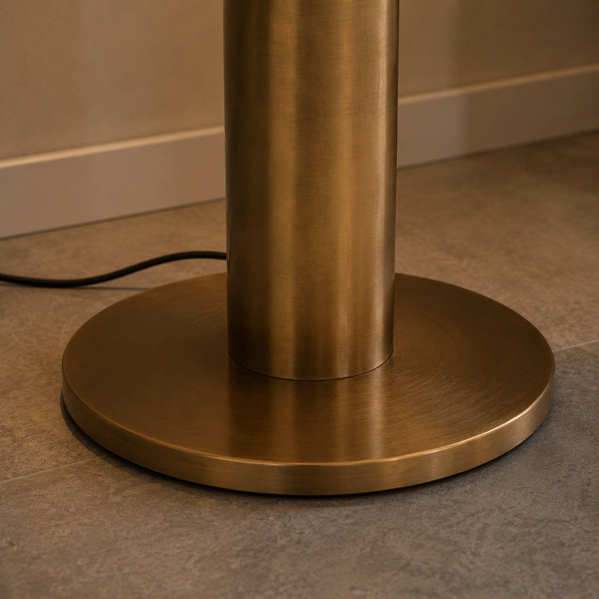 Crackle Glass Floor Lamp with Bronze Body & Tri-Colour LED for Living Room