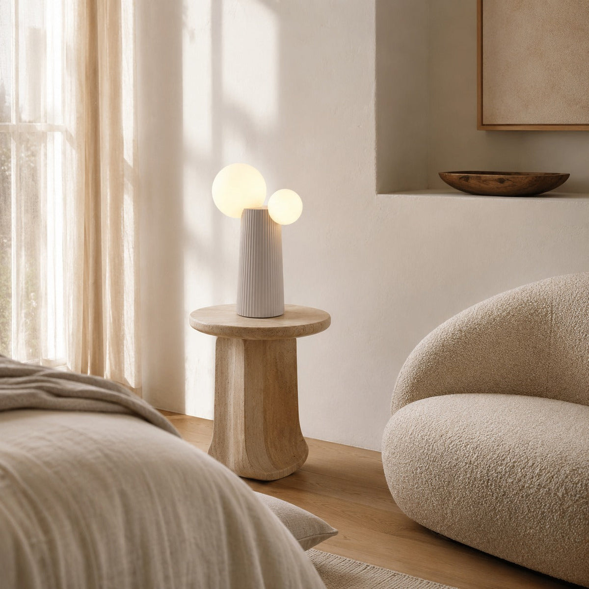 Resin Base Adjustable Height Table Lamp in Green White Latte Black or Dark Red