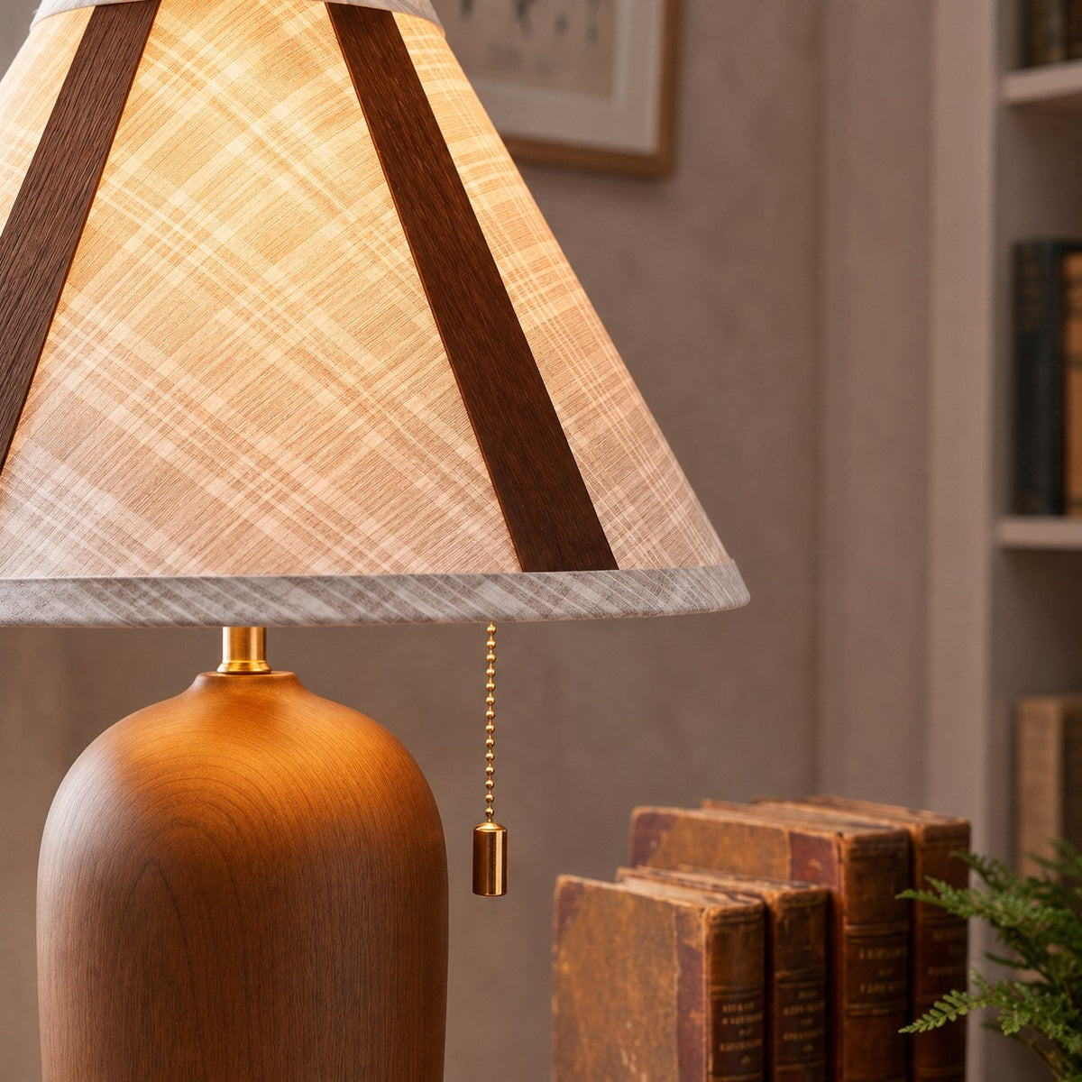 Walnut Wood Adjustable Table Lamp LED for Desk Nightstand & Home Office