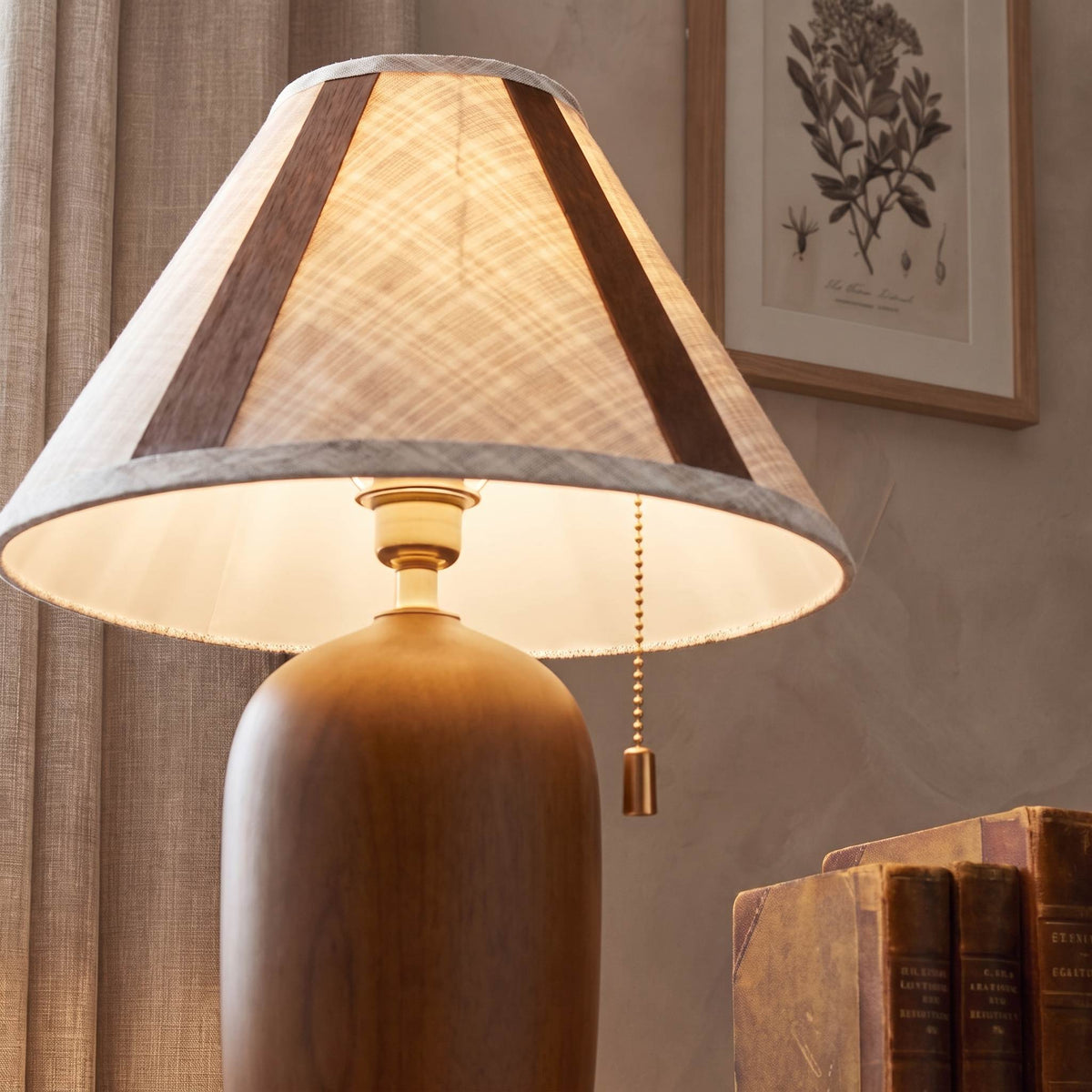 Walnut Wood Adjustable Table Lamp LED for Desk Nightstand & Home Office