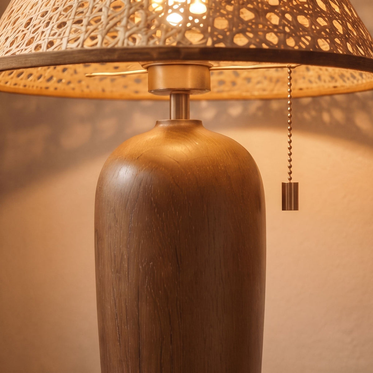 Walnut Wood Adjustable Table Lamp LED for Desk Nightstand & Home Office