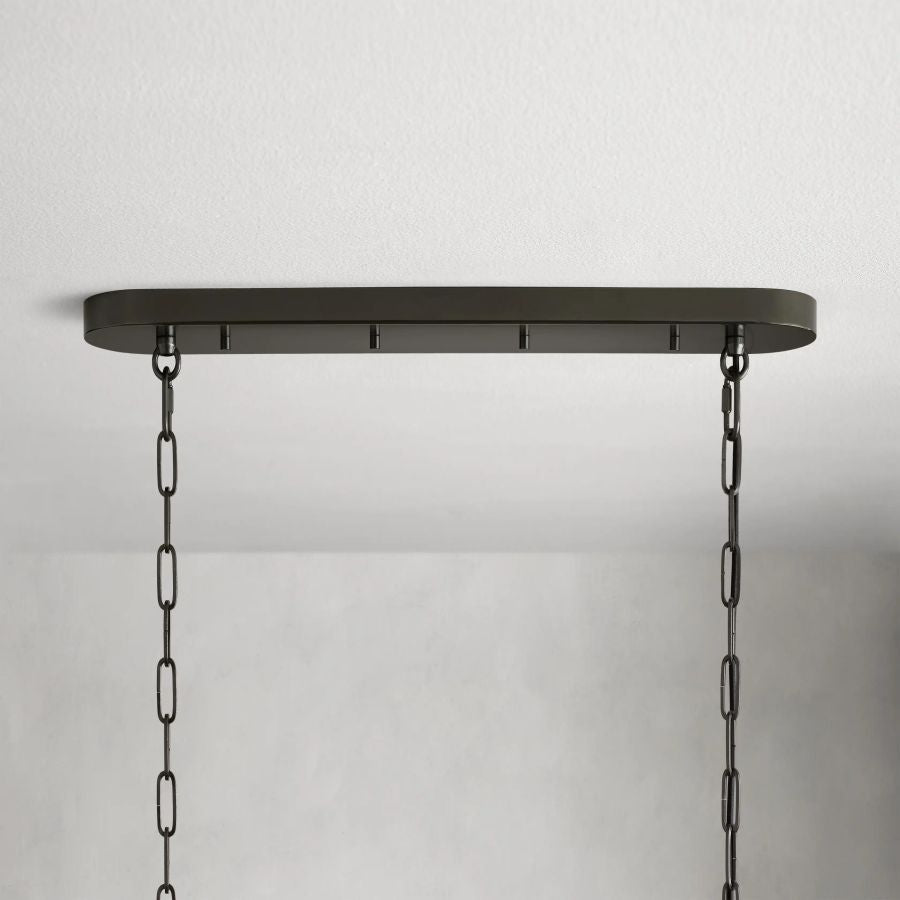 Ghiaccio Curved Textured Glass Oval Chandelier Steel 5 or 12 Light E12