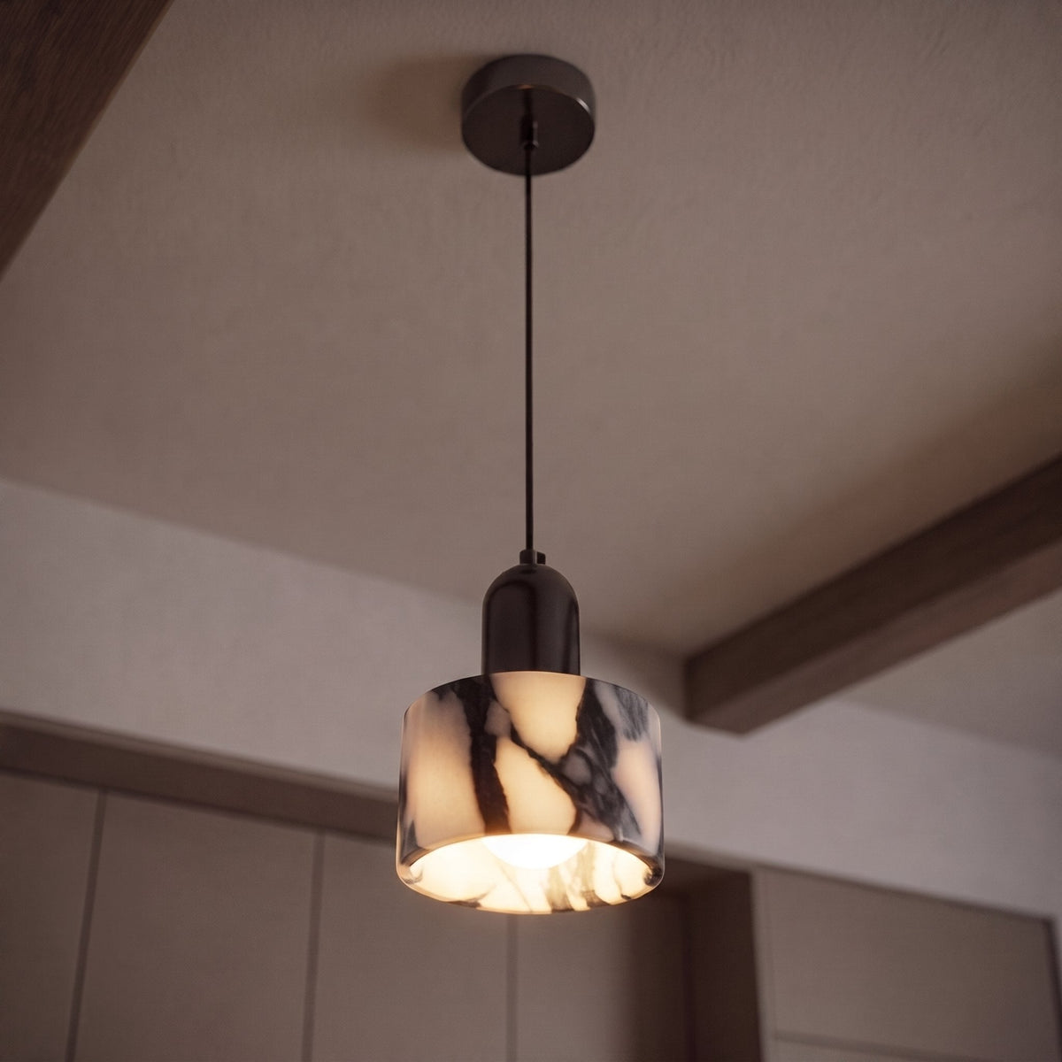 Alabaster Marble Mini Pendant Light 5W Warm LED for Bedside & Reading Nook