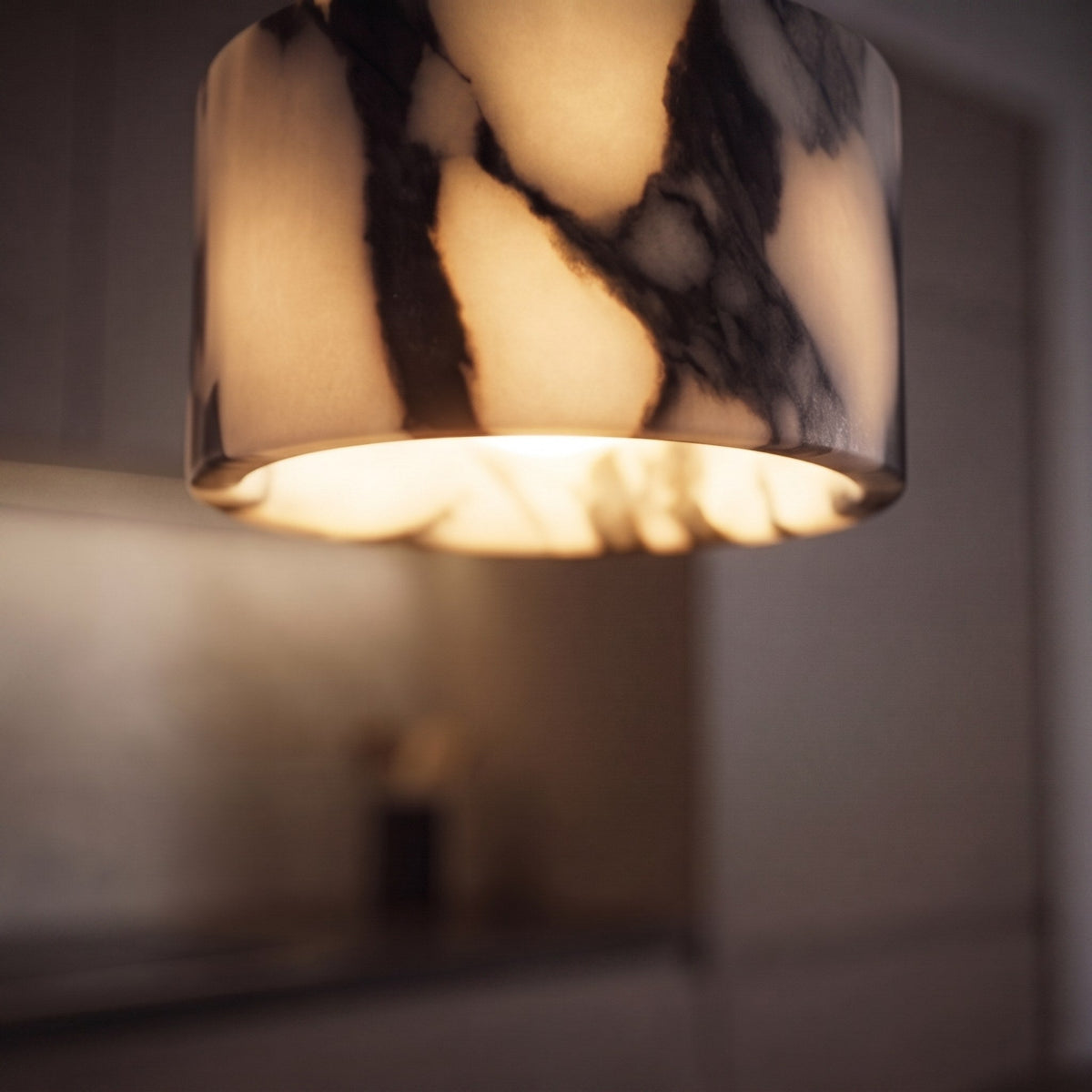 Alabaster Marble Mini Pendant Light 5W Warm LED for Bedside & Reading Nook