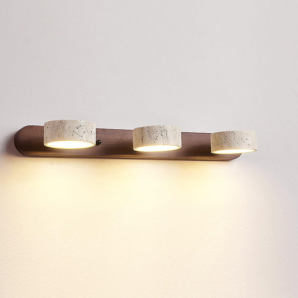 Rustic Wood & Stone Bathroom Vanity Wall Light 2 3 or 4 Light Hardwired