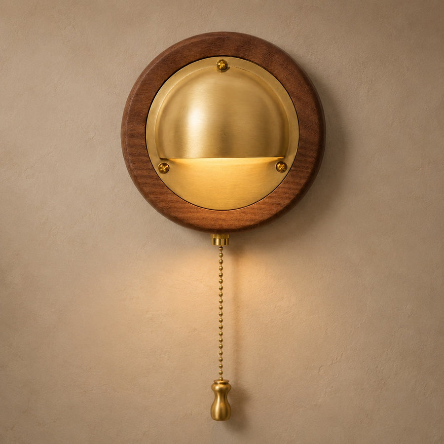 Walnut & Brass Adjustable LED Wall Light Directional Sconce Brass or Silver