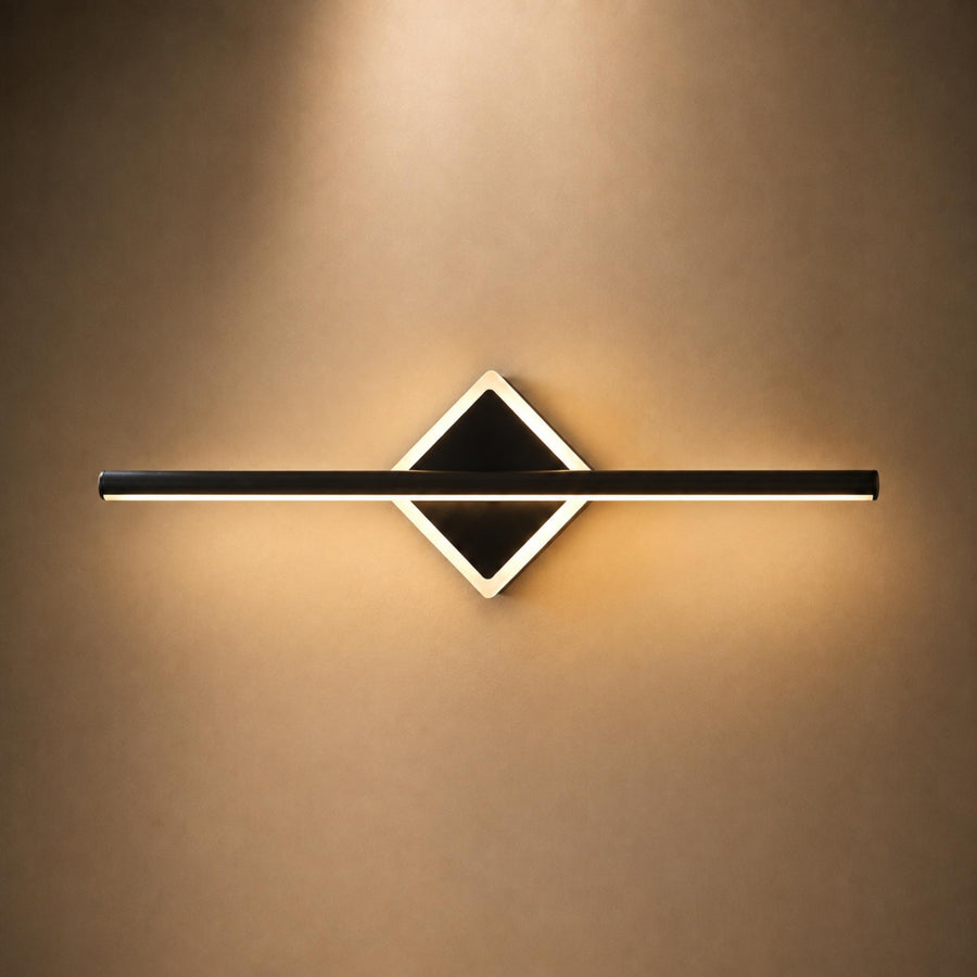 Diamond Geometric Aluminium LED Vanity Wall Light Gold or Black Bathroom
