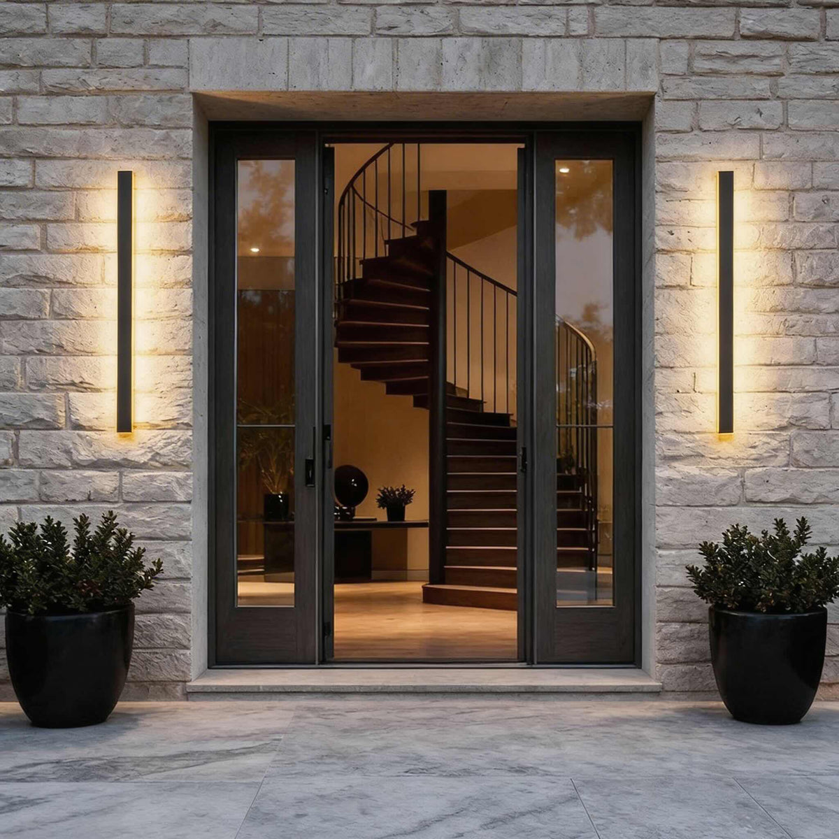 Extra-Long Linear LED Outdoor Wall Light Matte Black IP65 61 to 240 cm