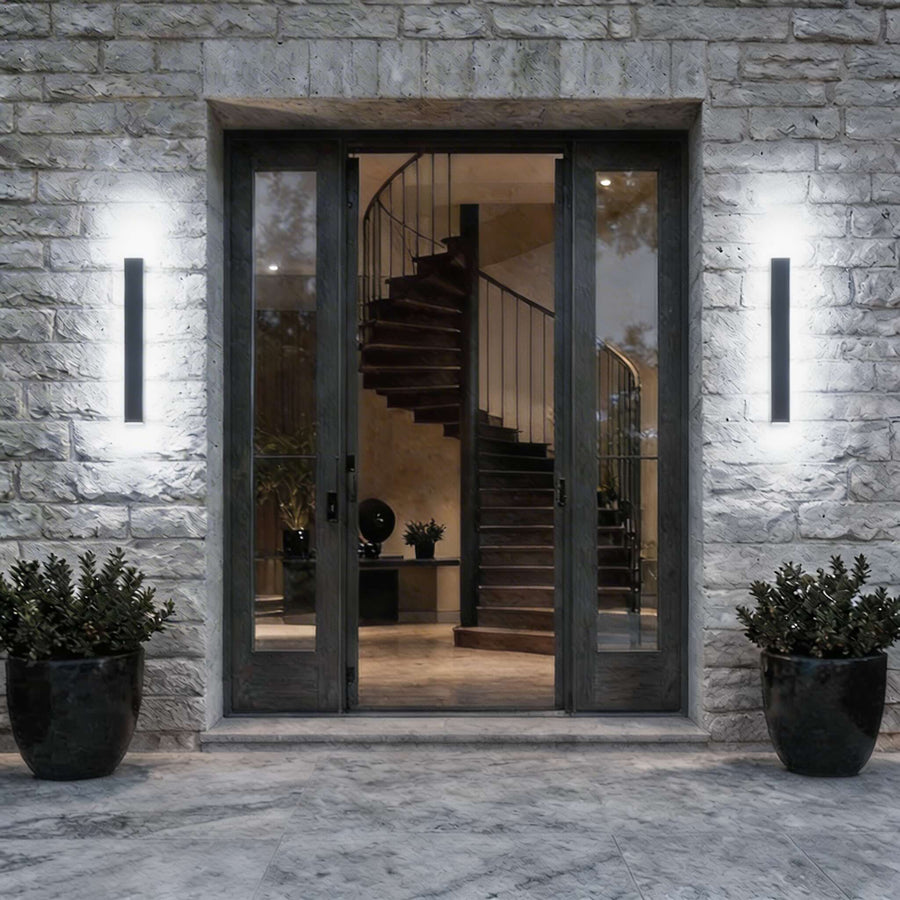 Extra-Long Linear LED Outdoor Wall Light Matte Black IP65 61 to 240 cm