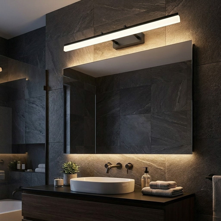 Extendable Dual Rod Stainless Steel LED Vanity Light Bar Tri-Colour