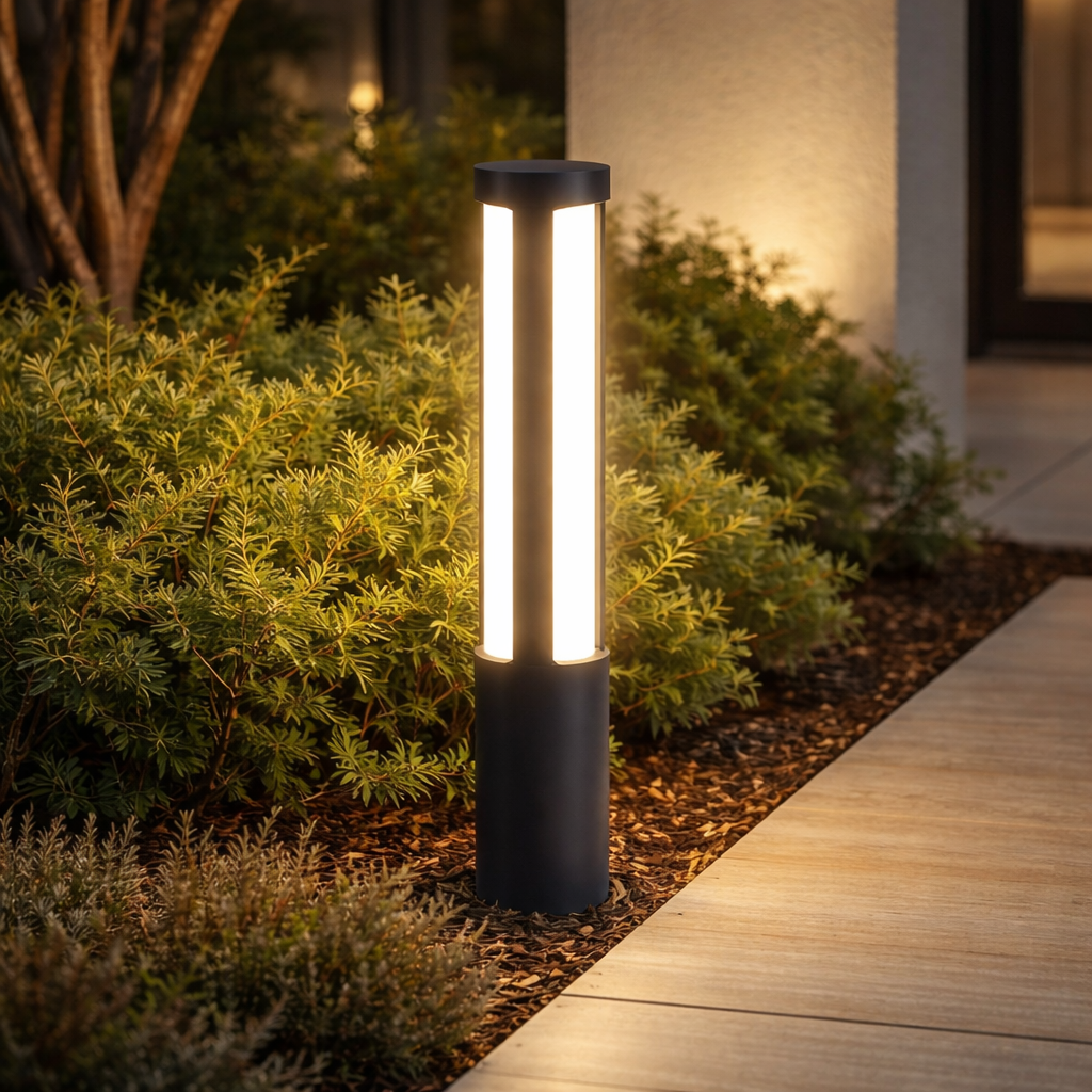 White Diffuser Cylinder Bollard Light IP65 LED 79 to 350 cm for Courtyards