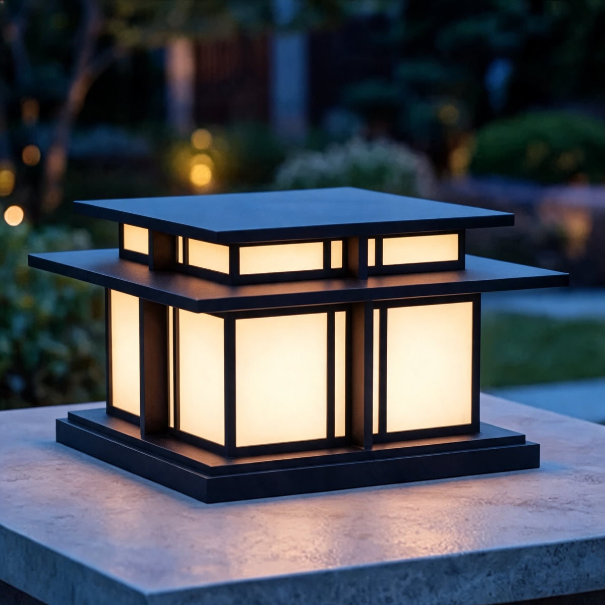 Sandblasted Metal Frosted Acrylic Pillar Light E27 Solar 12V 24V or Mains IP65