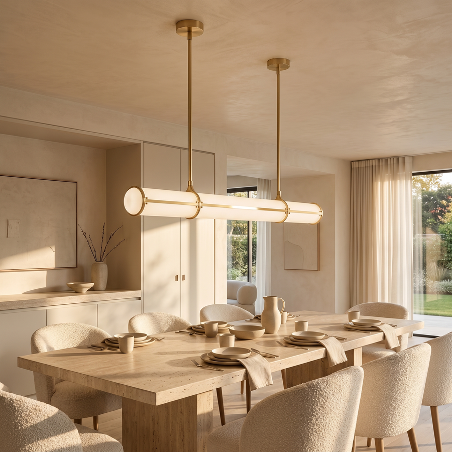 Modern Adjustable Pendant Light Metal - Gold & White