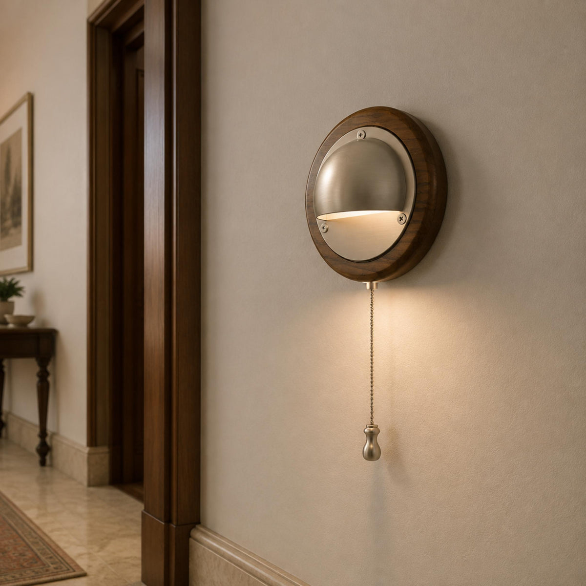 Walnut & Brass Adjustable LED Wall Light Directional Sconce Brass or Silver